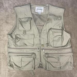 Field & Stream Fishing/Hunting Vest Mens Size XL Tan Full Zip With Multi Pockets